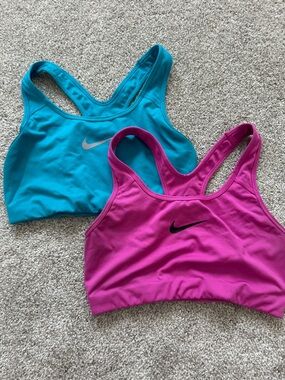 Nike Racerback Sports Bras - Teal Blue & Fuchsia Pink